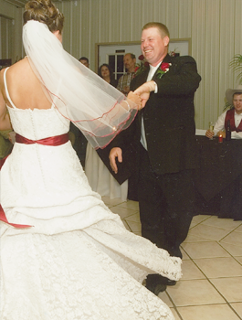 Dancing Bride and Groom in Wedding Chapel, Granbury, TX
