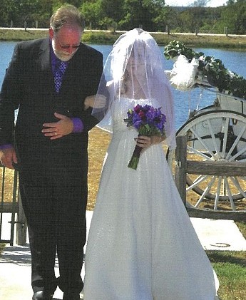 Father and Bride in Wedding Chapel, Granbury, TX